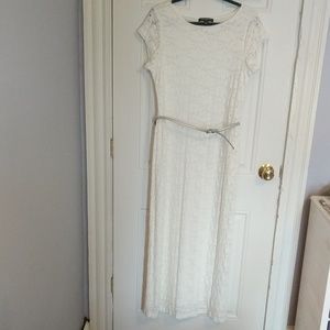 White Sharagano lace dress